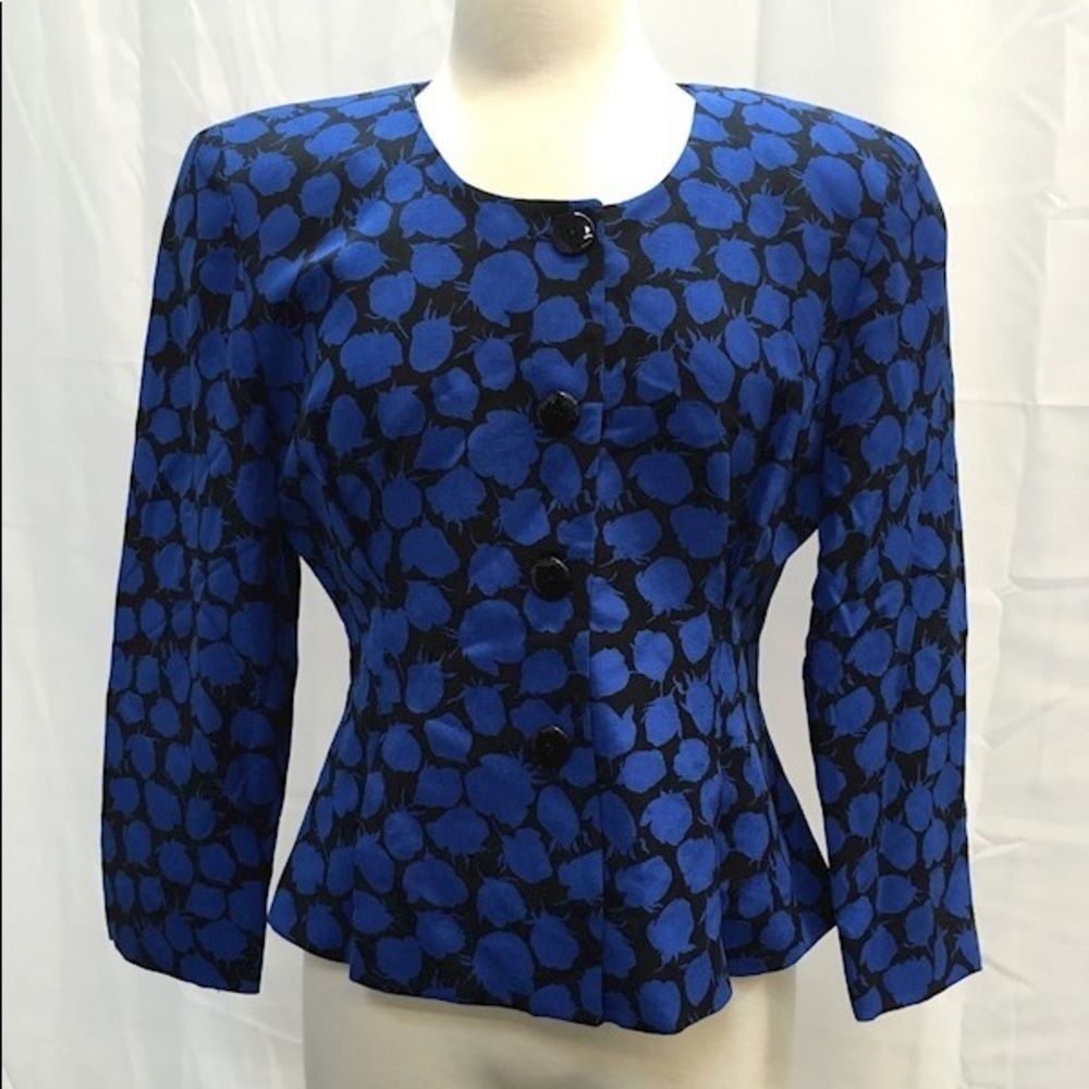 Christian Dior The Suit Blue, Black Blazer Sz 10